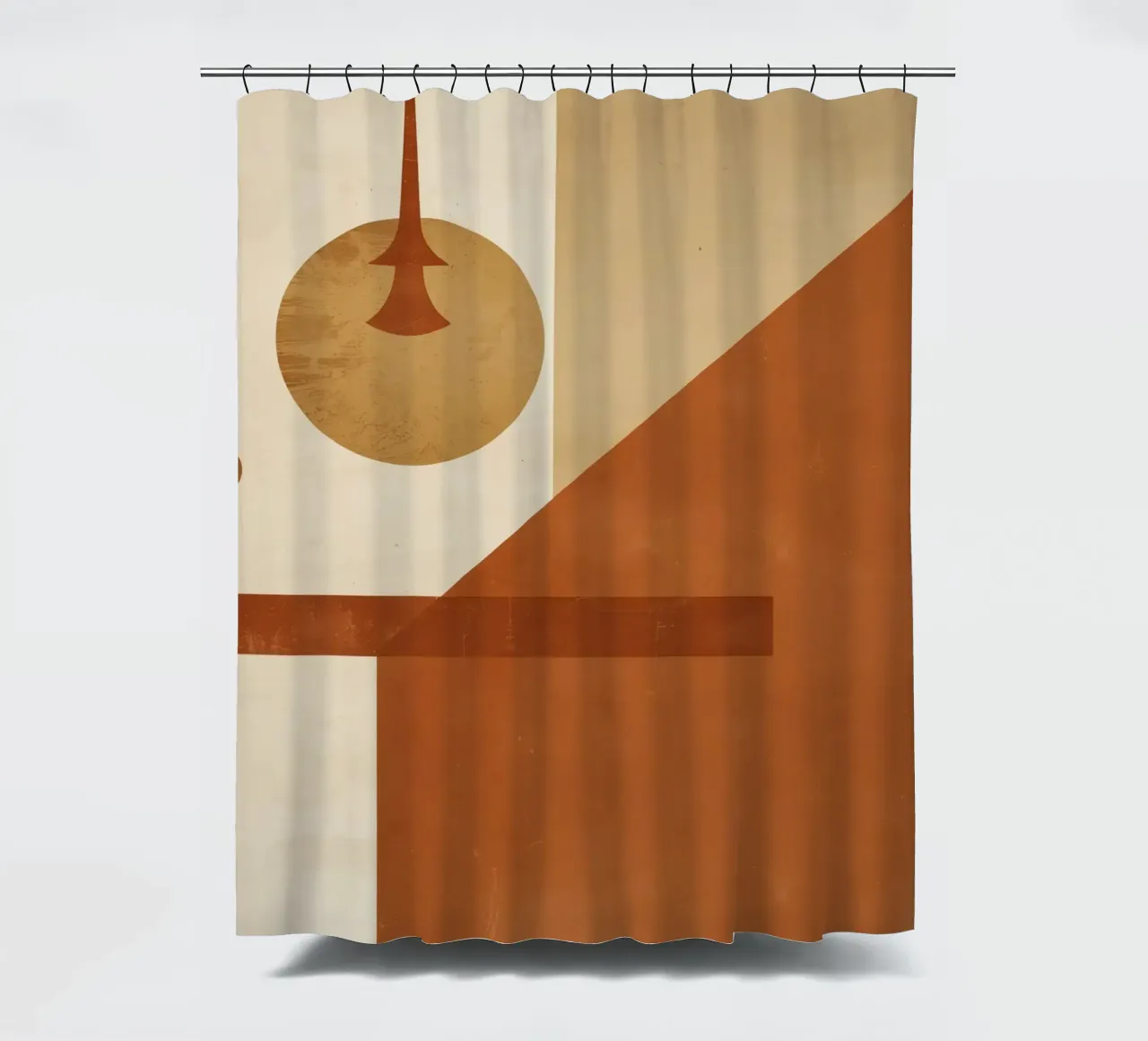Abstract Geometric Composition with Circles Rectangles shower curtain by DesignDoodle