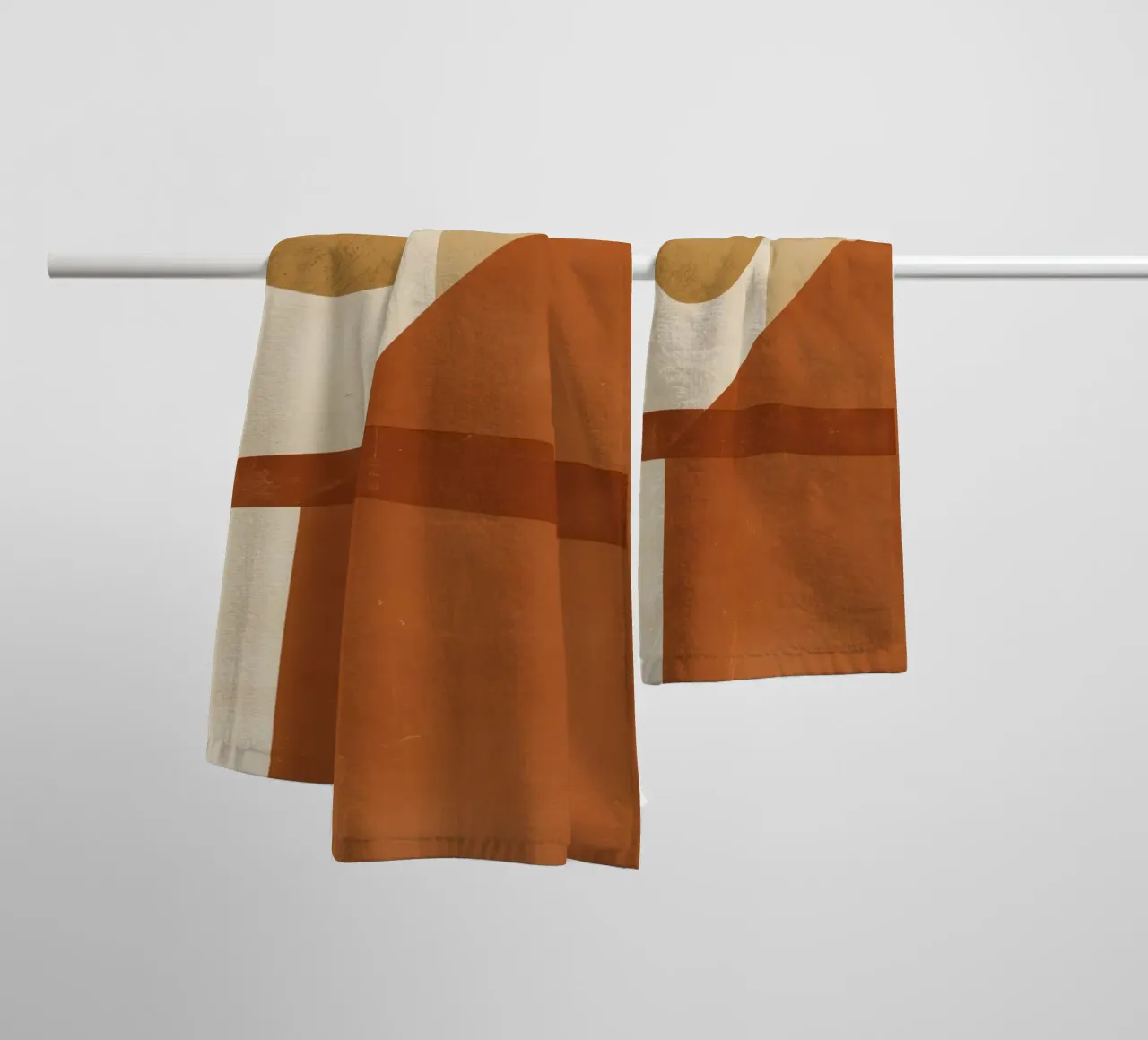 Abstract Geometric Composition with Circles Rectangles towel by DesignDoodle