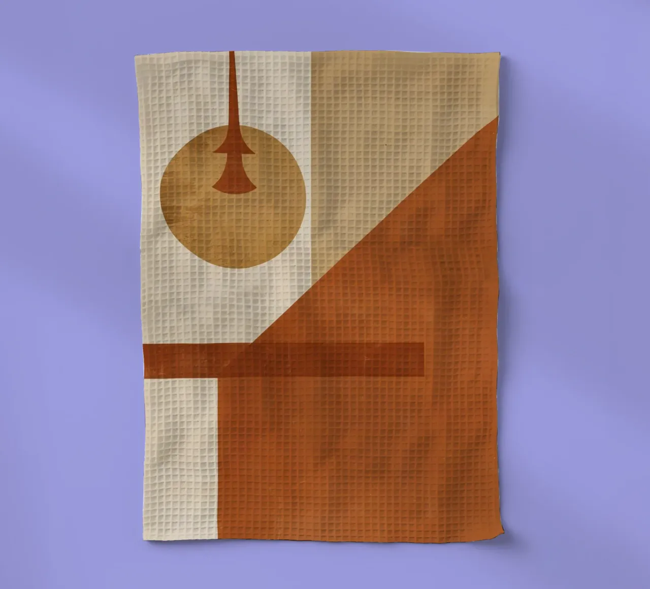 Abstract Geometric Composition with Circles Rectangles tea towel by DesignDoodle