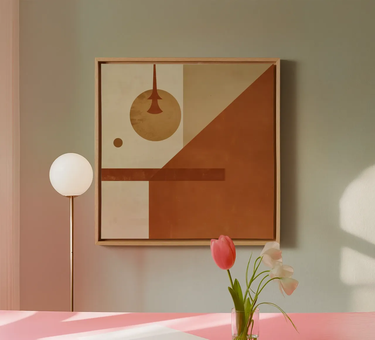 Abstract Geometric Composition with Circles Rectangles canvas by DesignDoodle