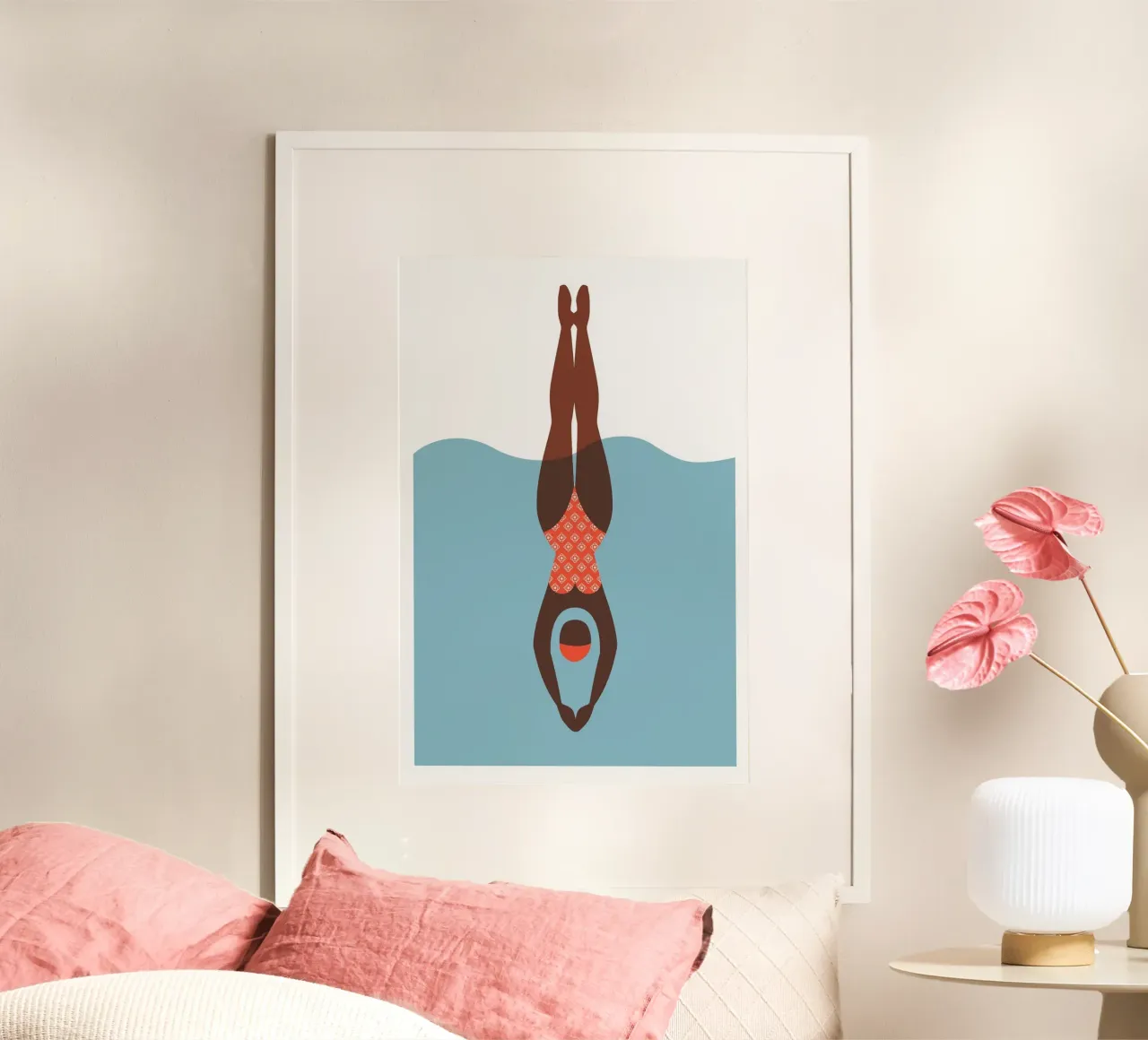 nuotatore poster con telaio in alluminio da Craig Harris