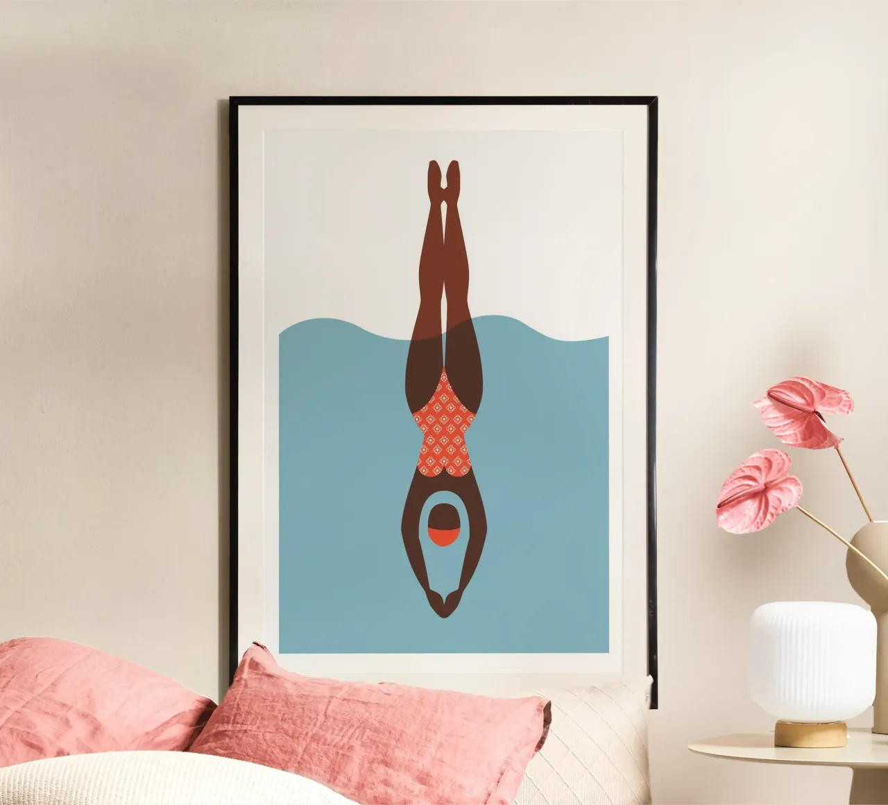 nuotatore poster con telaio in alluminio da Craig Harris