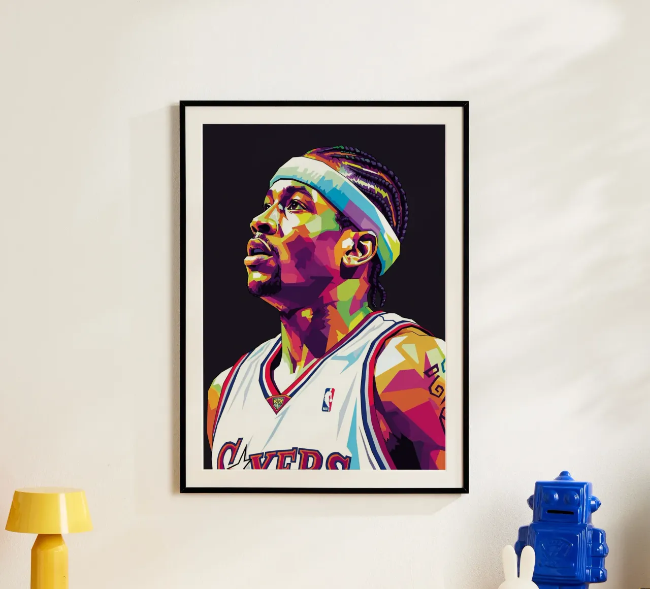 Allen Iverson - WPAP art #4 poster con telaio in alluminio da Hantamrata