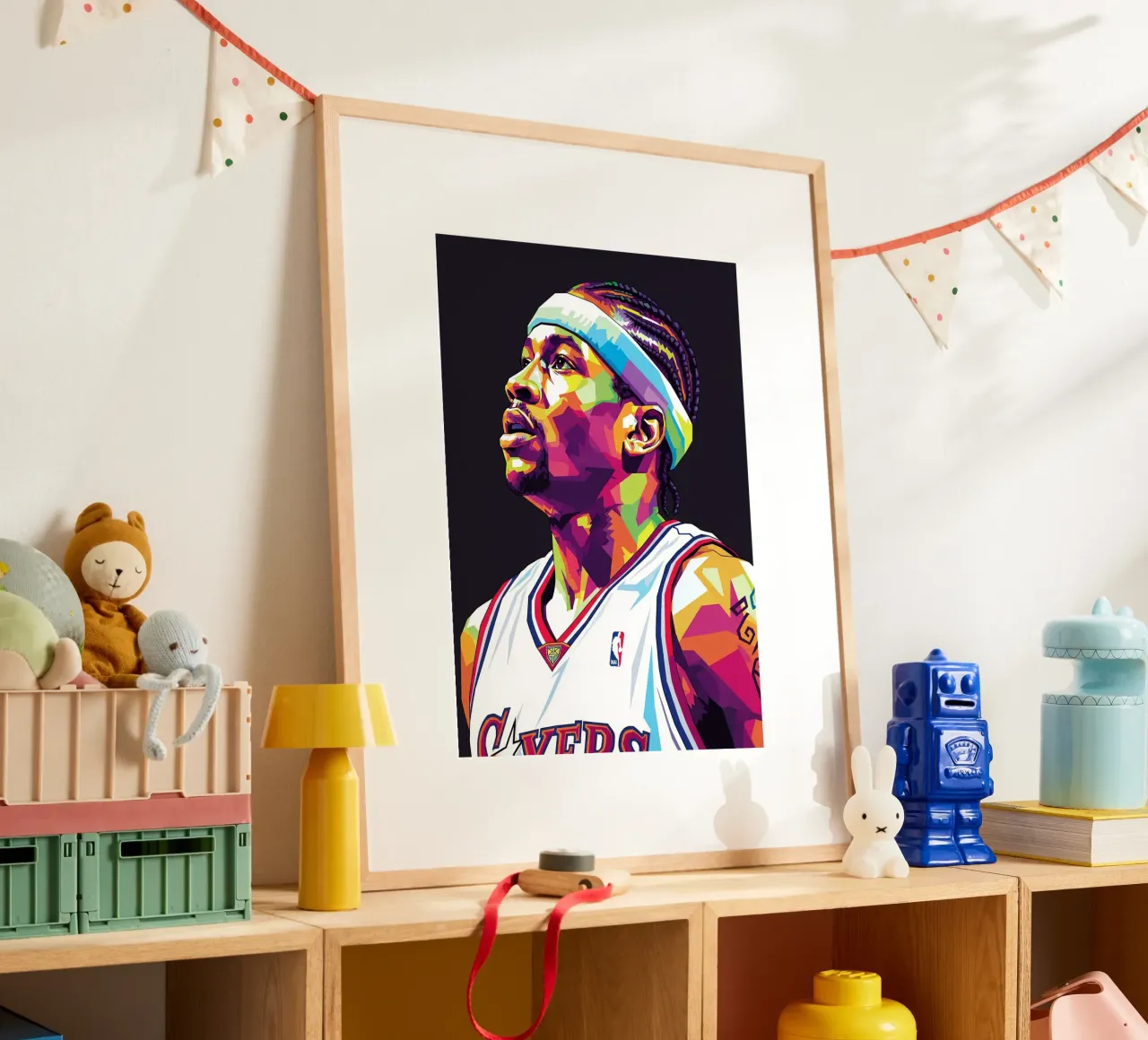 Allen Iverson - WPAP art #4 poster con telaio in alluminio da Hantamrata