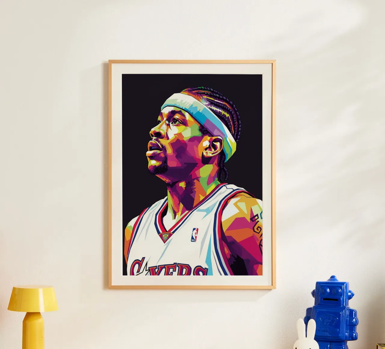 Allen Iverson - WPAP art #4 poster con telaio in alluminio da Hantamrata