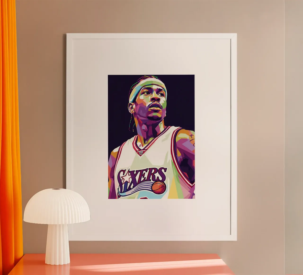 Allen Iverson - WPAP art #5 poster con telaio in plastica da Hantamrata