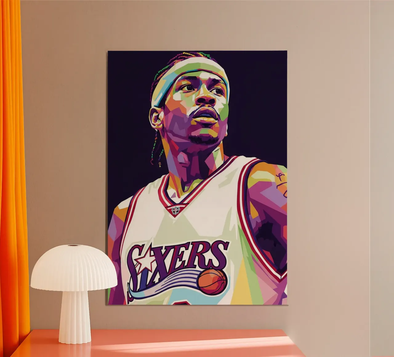 Allen Iverson - WPAP art #5 poster con telaio in plastica da Hantamrata