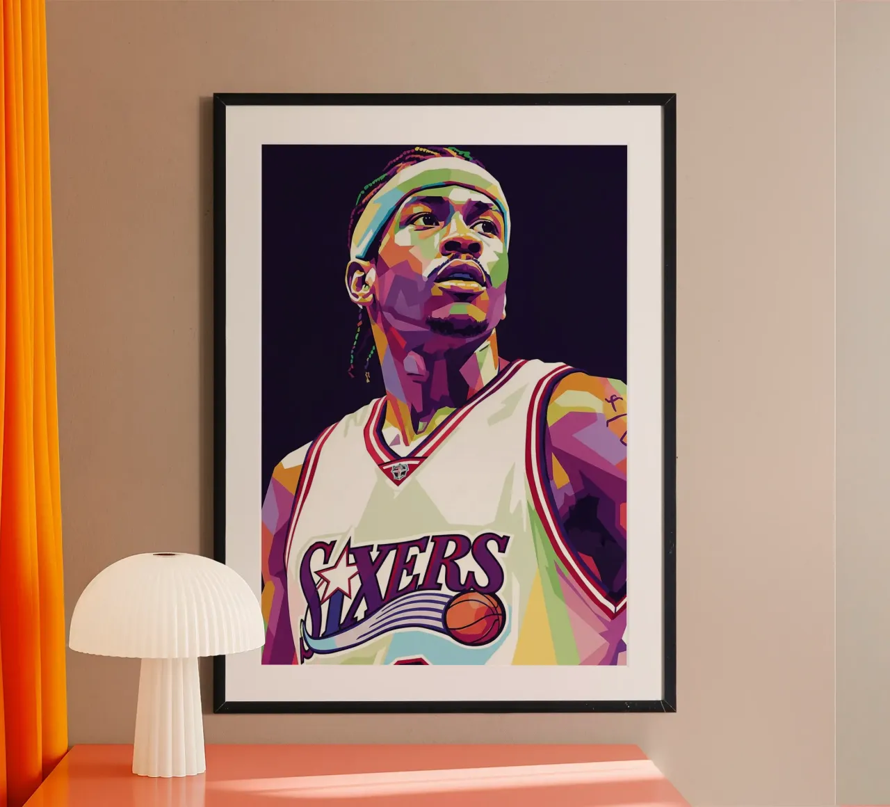 Allen Iverson - WPAP art #5 poster con telaio in plastica da Hantamrata