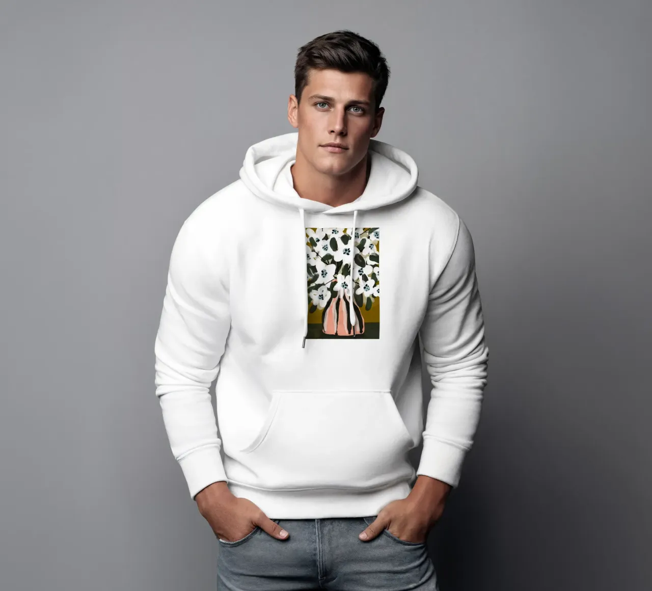 White Flowers Impression No 9 felpa con cappuccio da treechild
