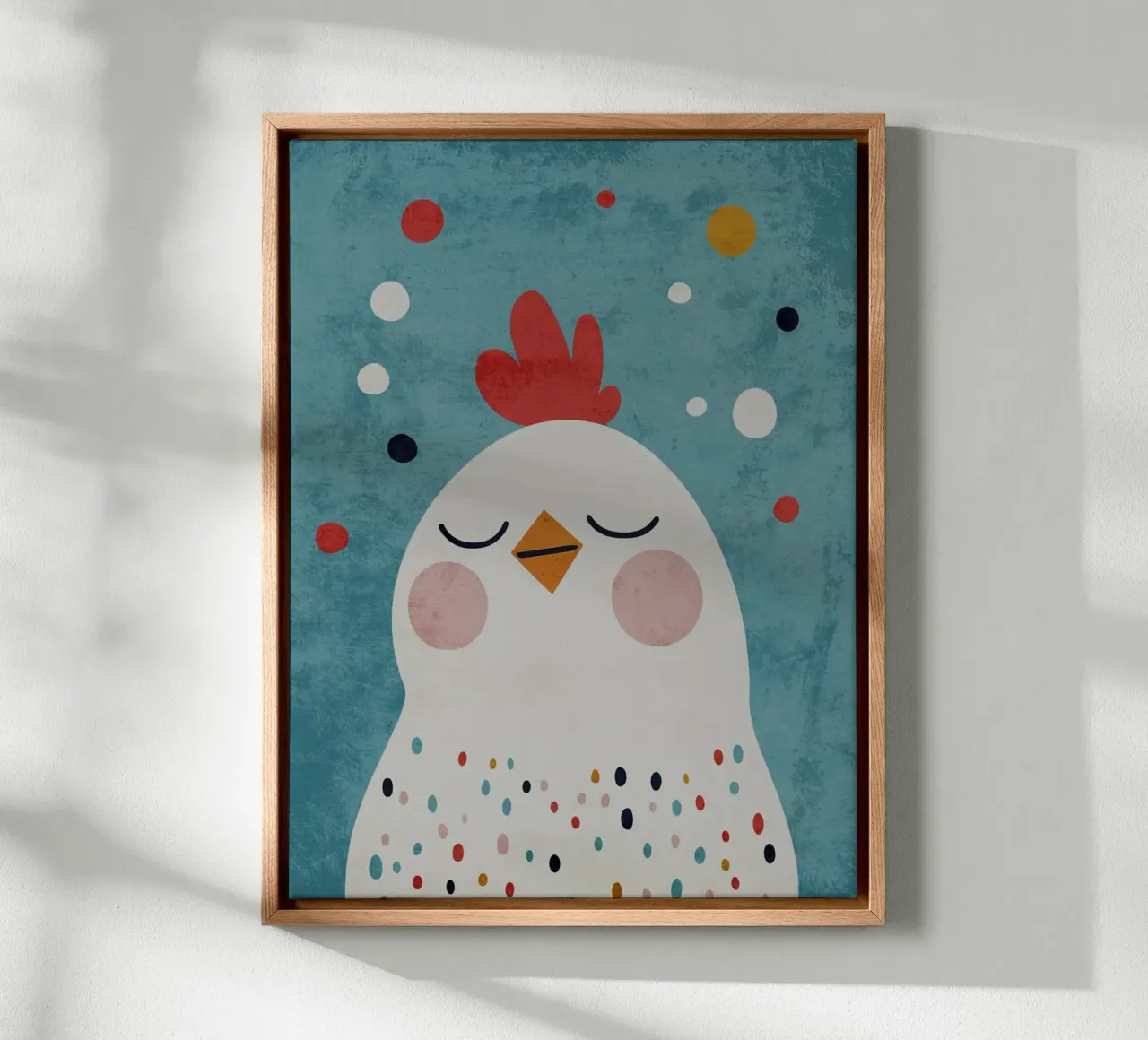chicken chicken-comb chicken-beak canvas with Floater frame by Courtney Ohling