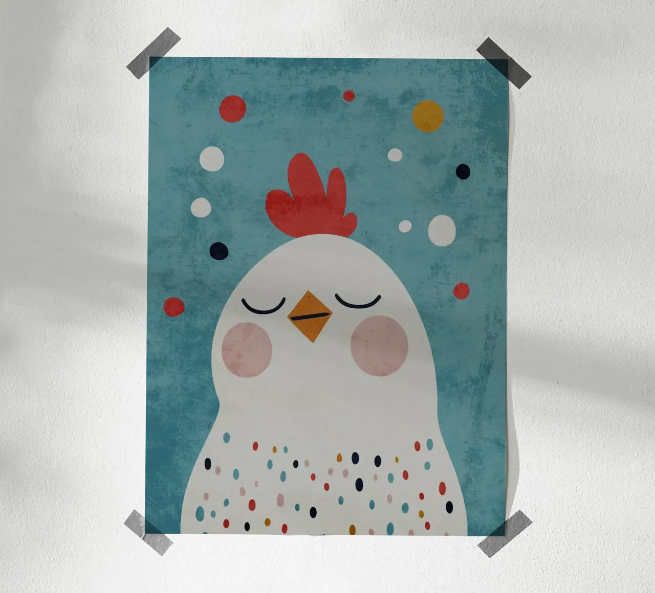 pollo pollo peine pollo pico poster con marco de aluminio de Courtney Ohling
