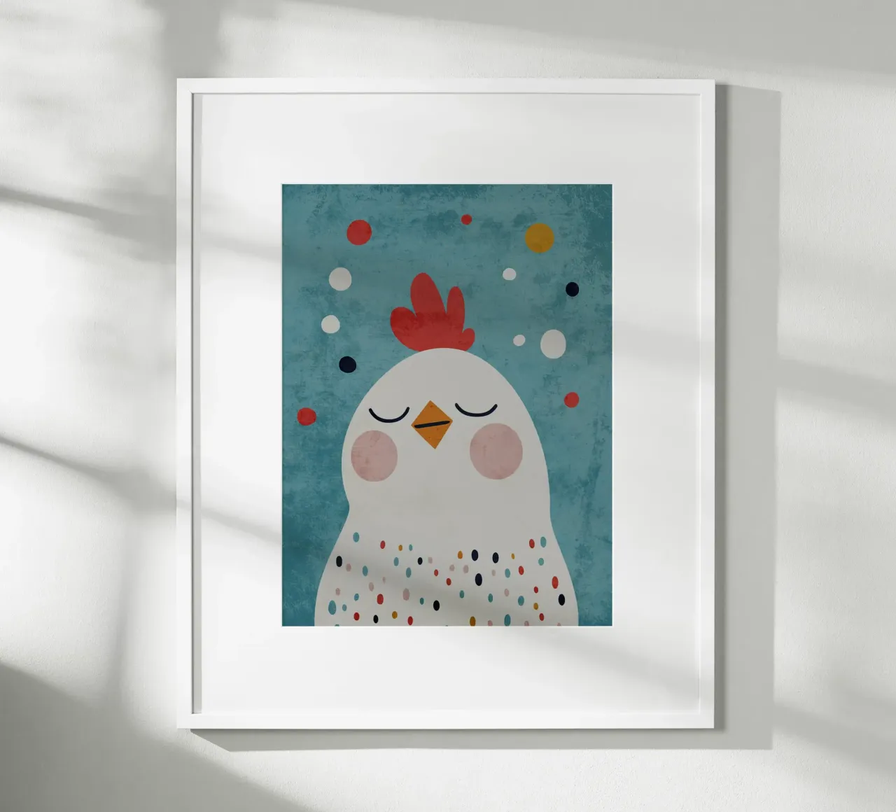 pollo pollo peine pollo pico poster con marco de aluminio de Courtney Ohling