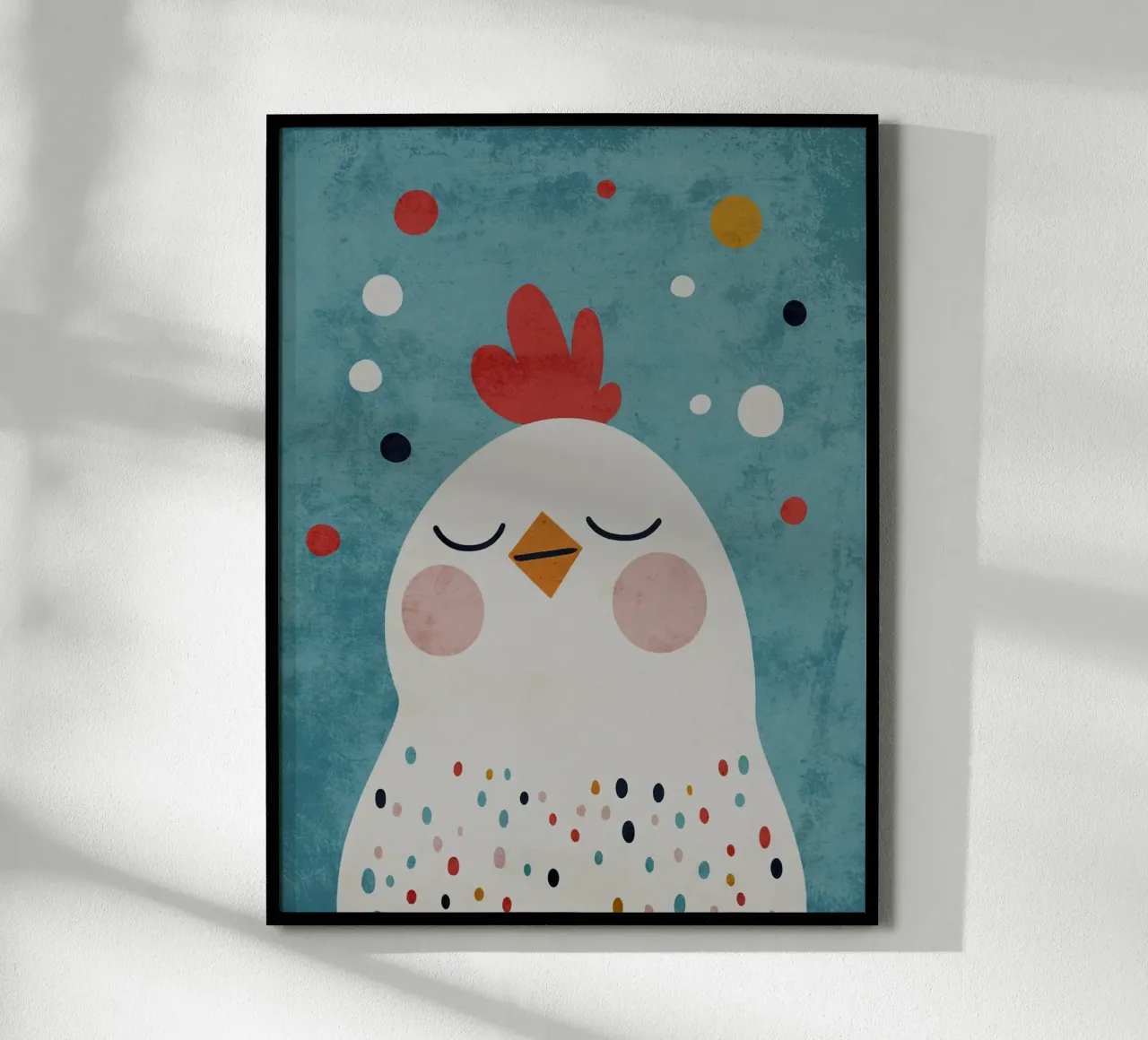 pollo pollo peine pollo pico poster con marco de aluminio de Courtney Ohling