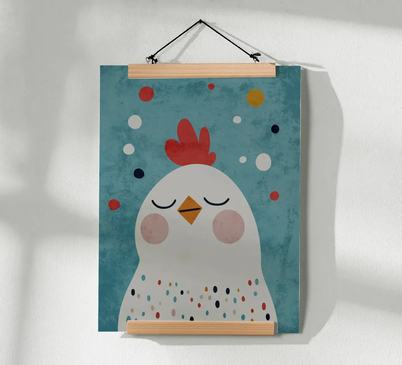 pollo pollo peine pollo pico poster con marco de aluminio de Courtney Ohling