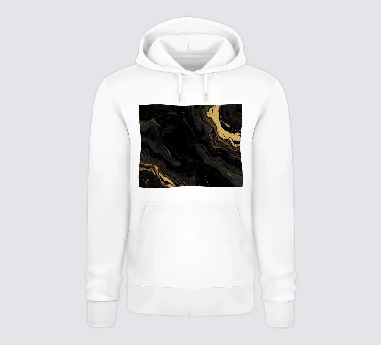 Texture astratta marmorizzata nera, grigia e oro felpa con cappuccio da DesignDoodle
