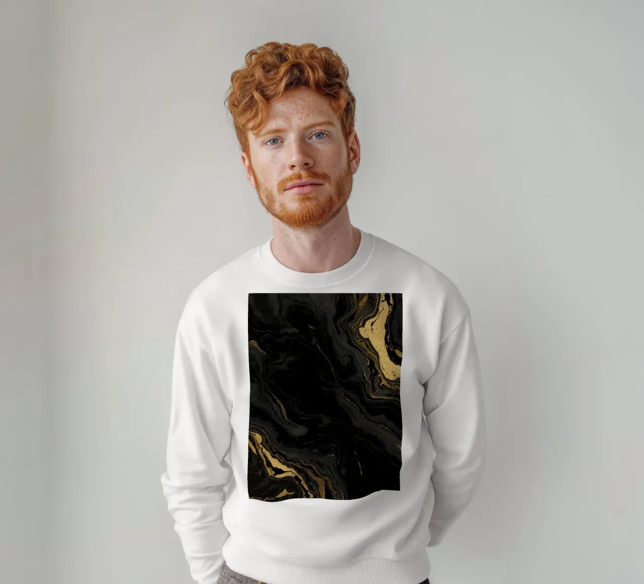 Texture astratta marmorizzata nera, grigia e oro felpa da DesignDoodle
