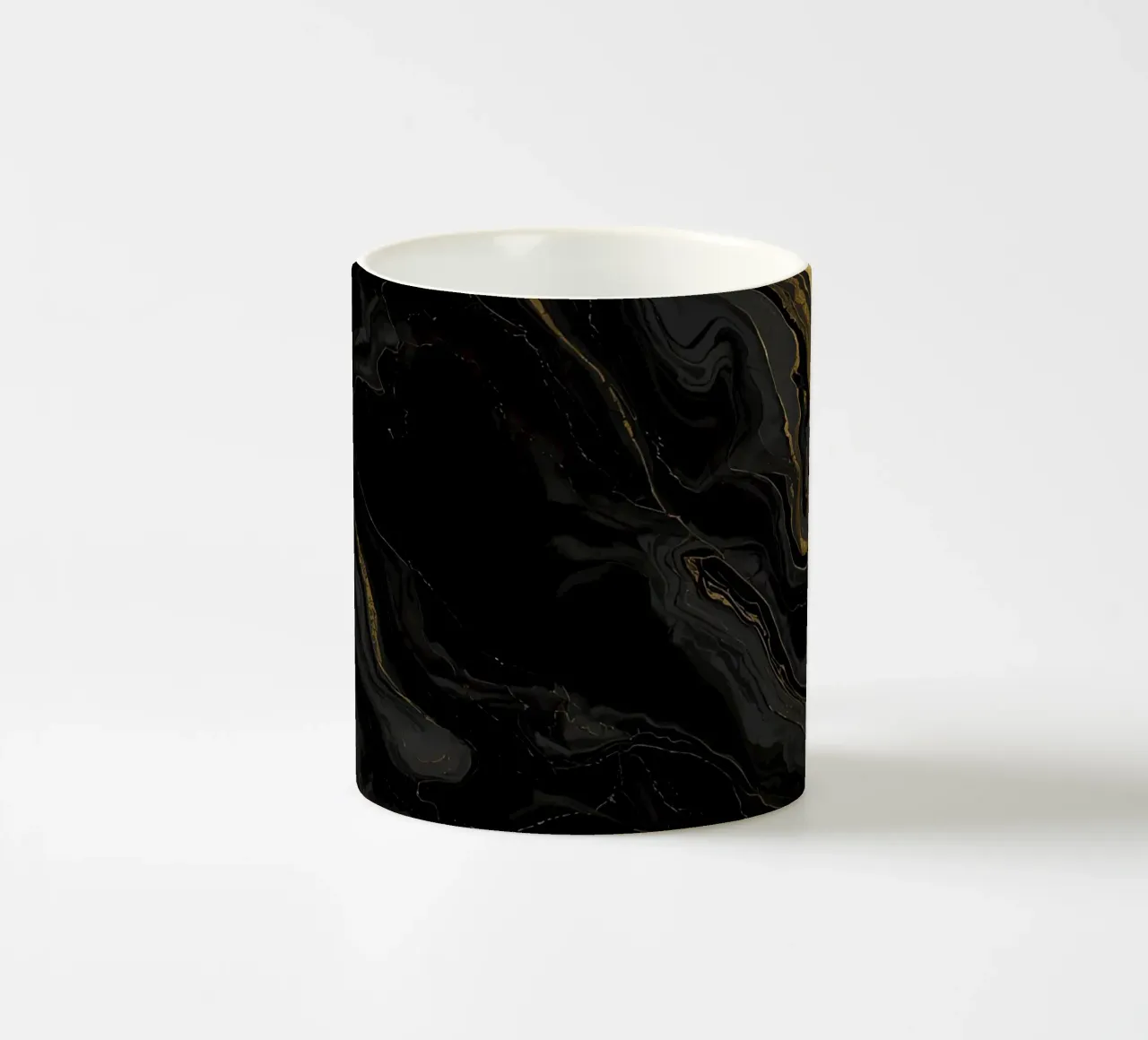 Texture astratta marmorizzata nera, grigia e oro tazza in ceramica da DesignDoodle