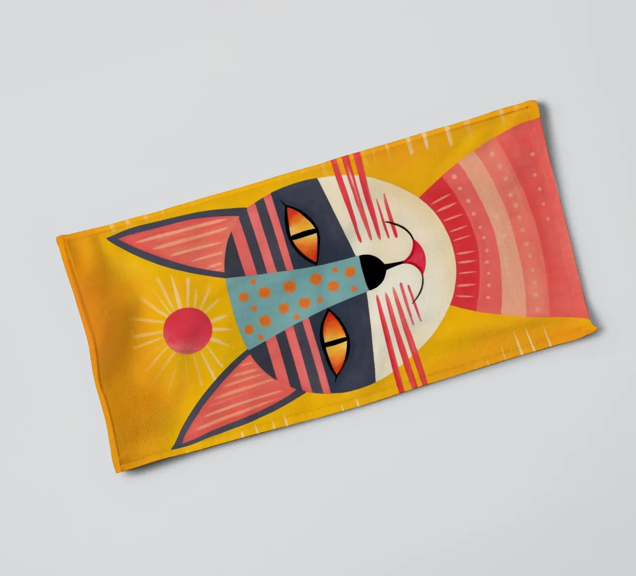 Whimsical Whiskers Cat With Attitude towel by Andrea Haase Animal Love