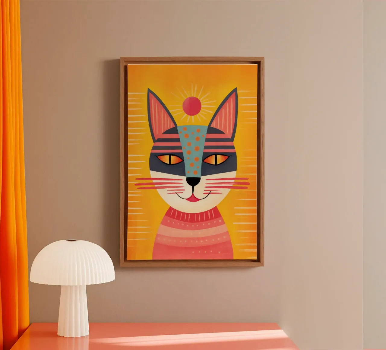 Gatto capriccioso con baffi e attitudine tela con Cornice a cassetta da Andrea Haase Animal Love