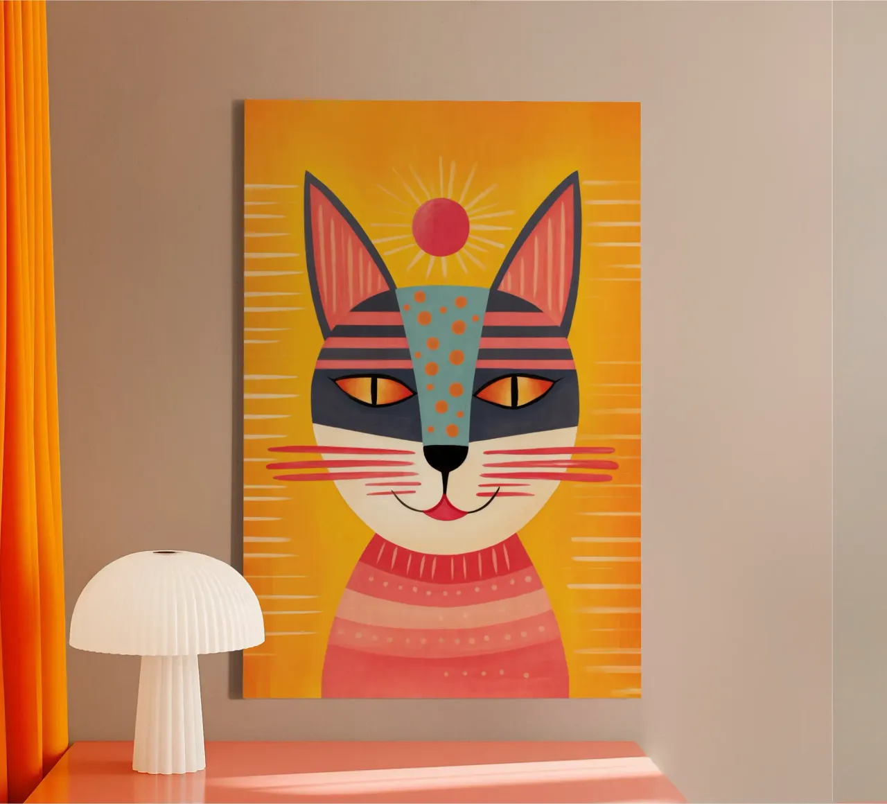 Gatto capriccioso con baffi e attitudine tela con Cornice a cassetta da Andrea Haase Animal Love