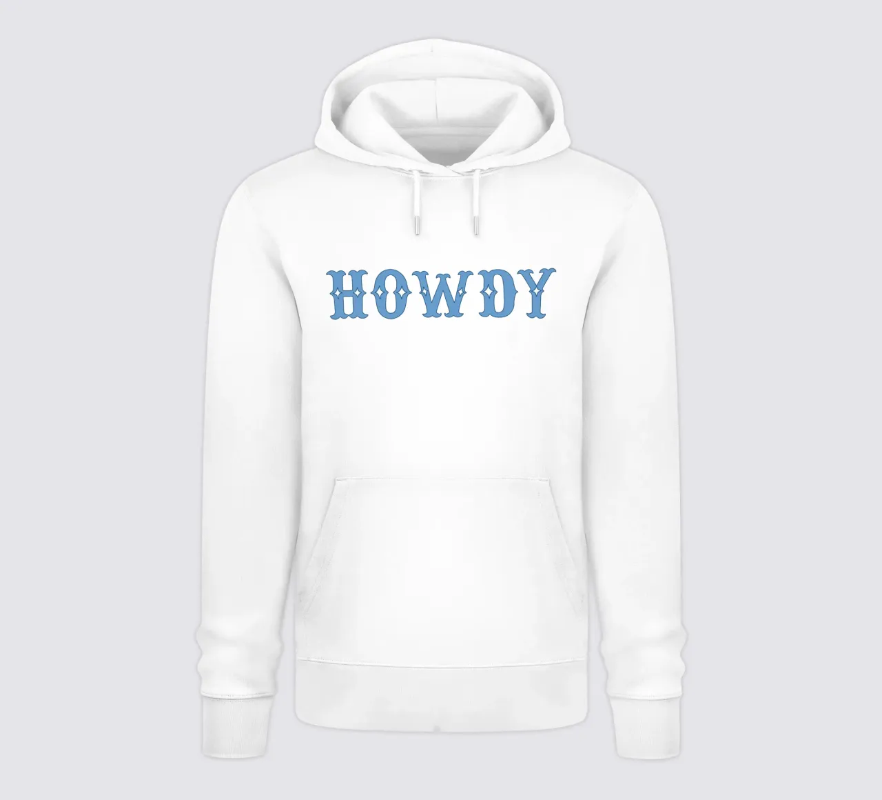 Howdy - Western Typography Print in Blue felpa con cappuccio da Vivdesign