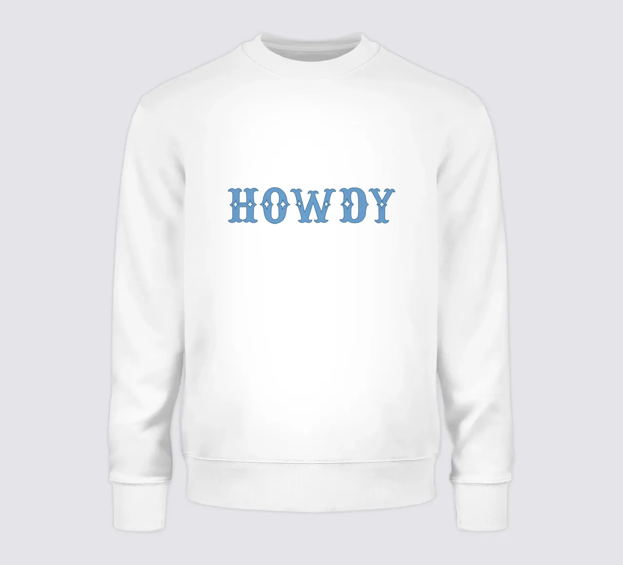 Howdy - Western Typography Print in Blue felpa da Vivdesign