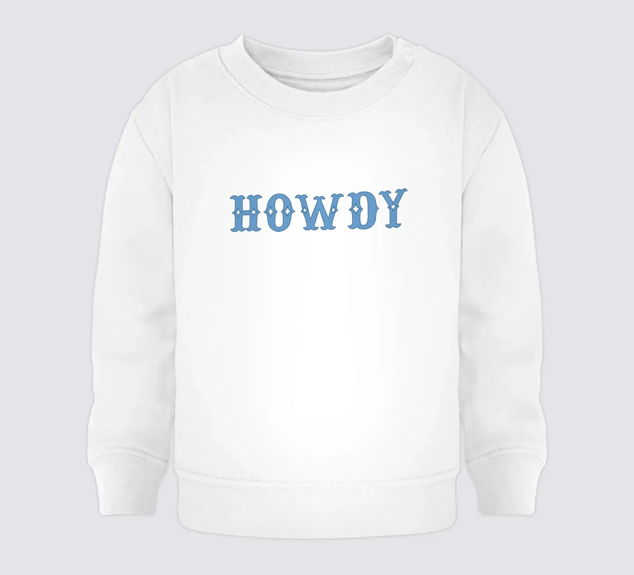 Howdy - Western Typography Print in Blue felpa neonato da Vivdesign