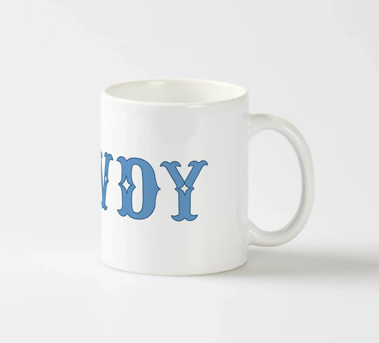 Howdy - Western Typography Print in Blue tazza in ceramica da Vivdesign