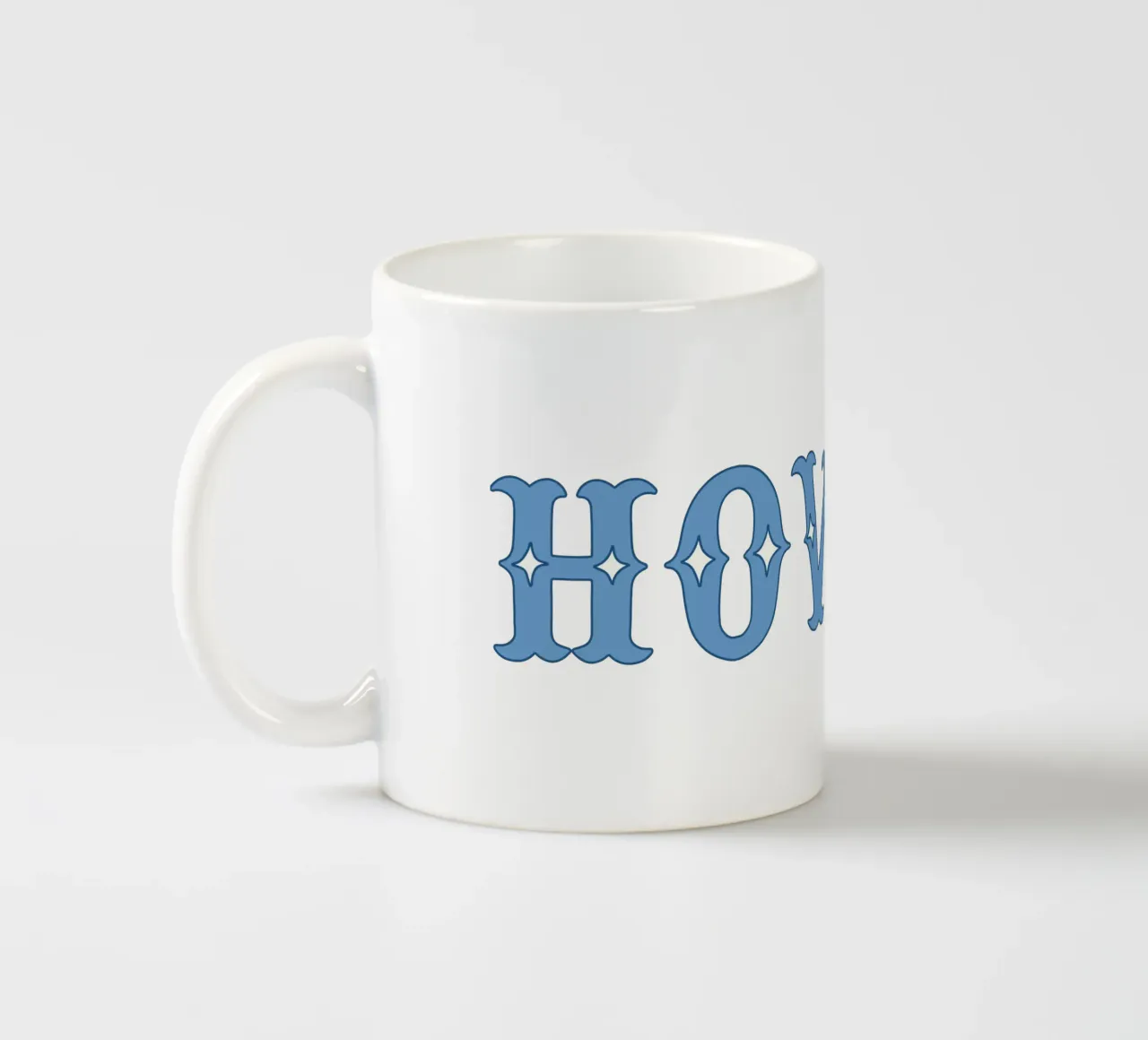 Howdy - Western Typography Print in Blue tazza in ceramica da Vivdesign