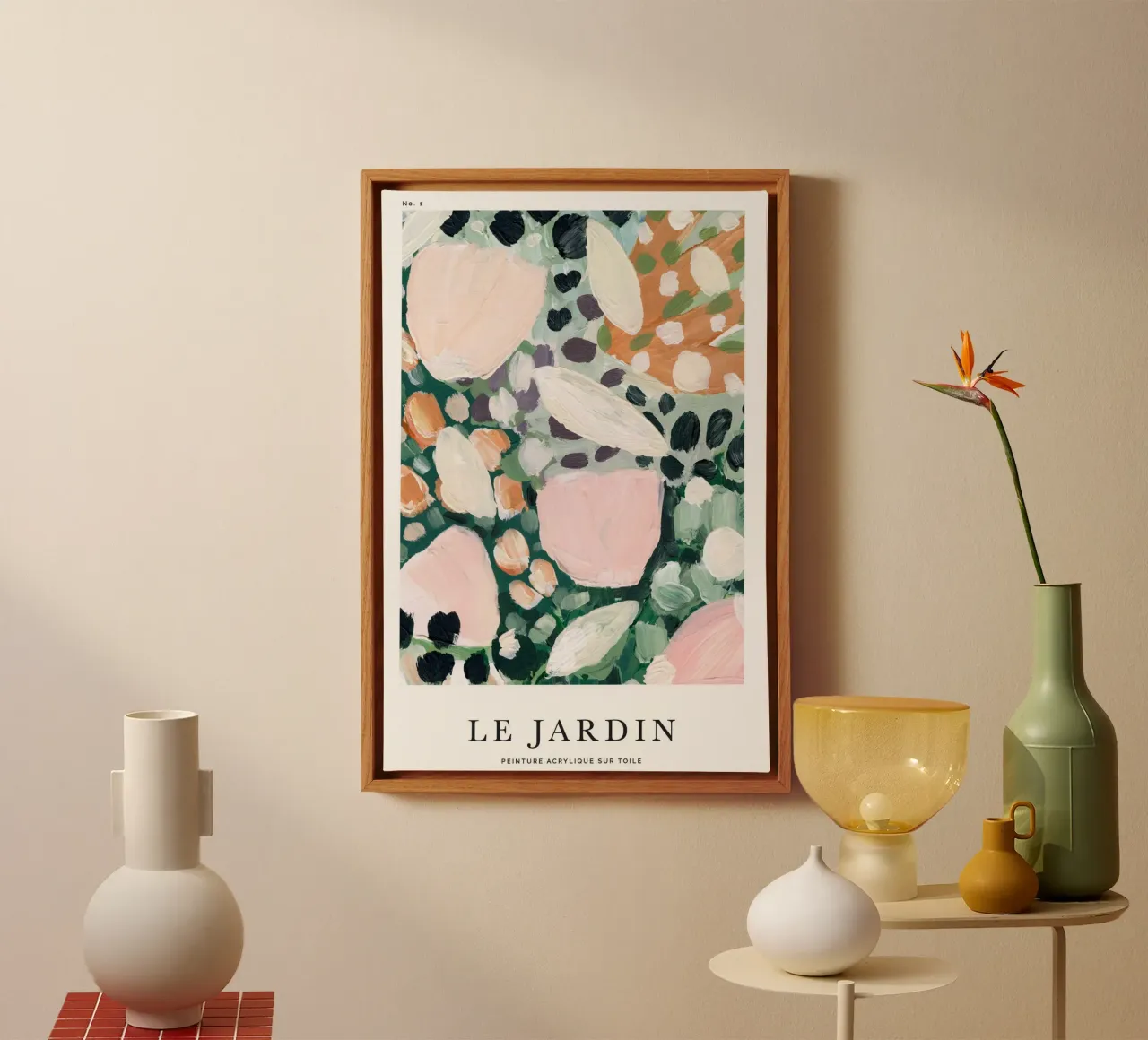 botanical floral patterns canvas with Floater frame by Craig Harris