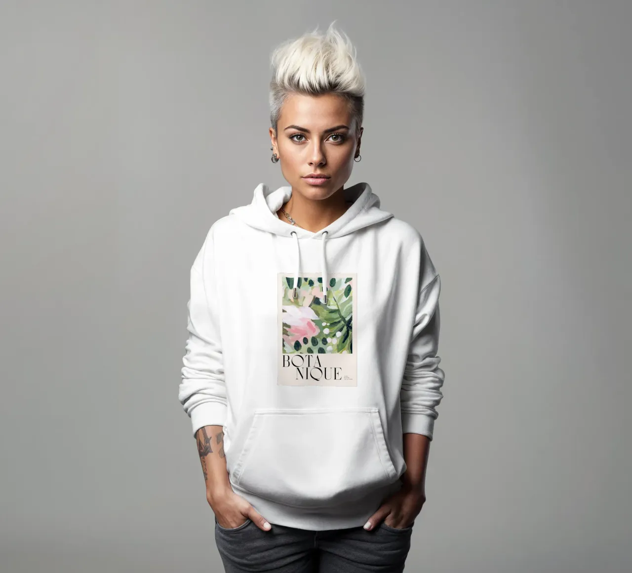 foglie botaniche fiori felpa con cappuccio da Craig Harris