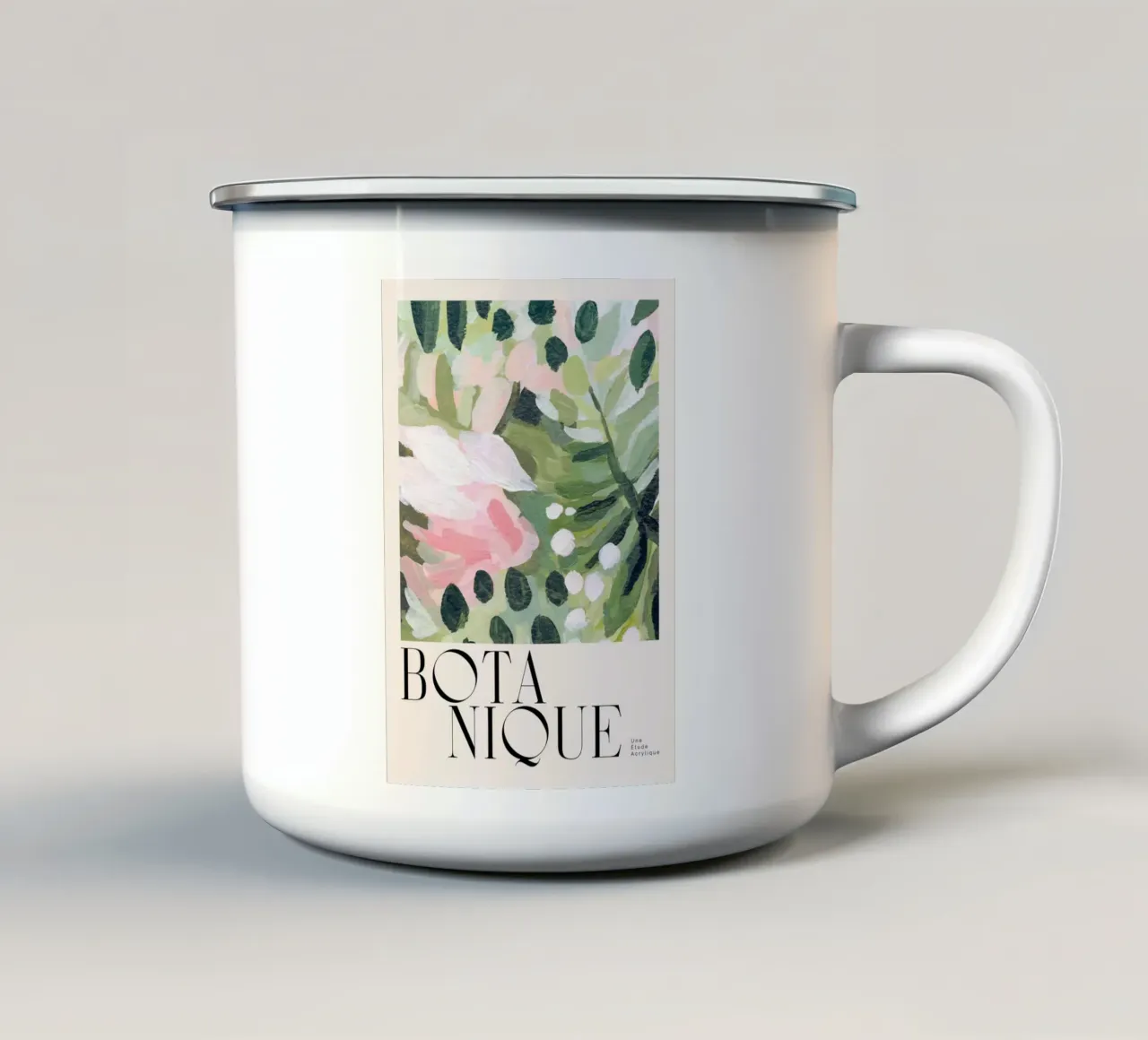 foglie botaniche fiori tazza in smalto da Craig Harris