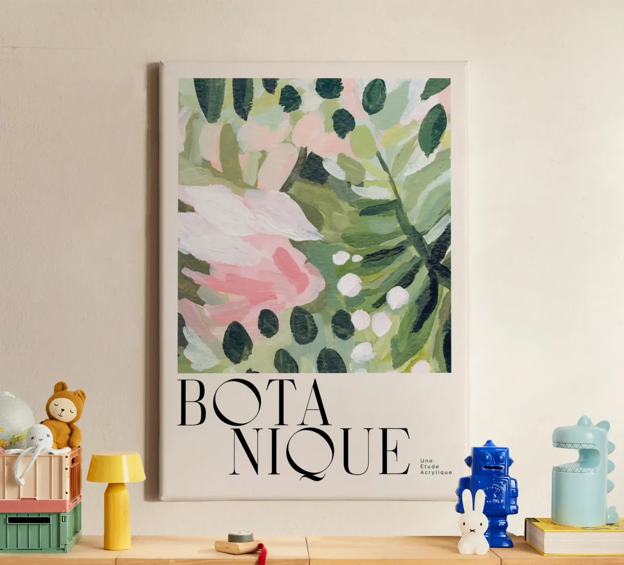 foglie botaniche fiori tela con Cornice a cassetta da Craig Harris