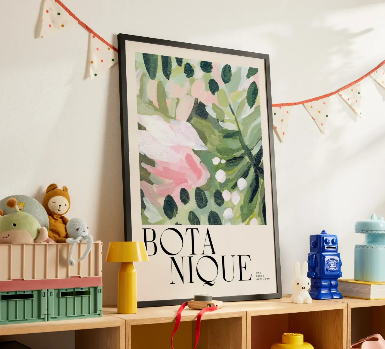 foglie botaniche fiori poster con telaio in plastica da Craig Harris