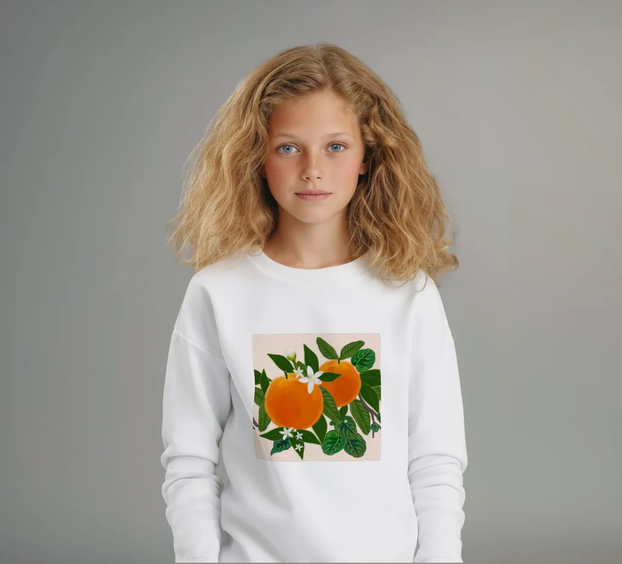 Arancio e fiori felpa bambino da gulsengunel