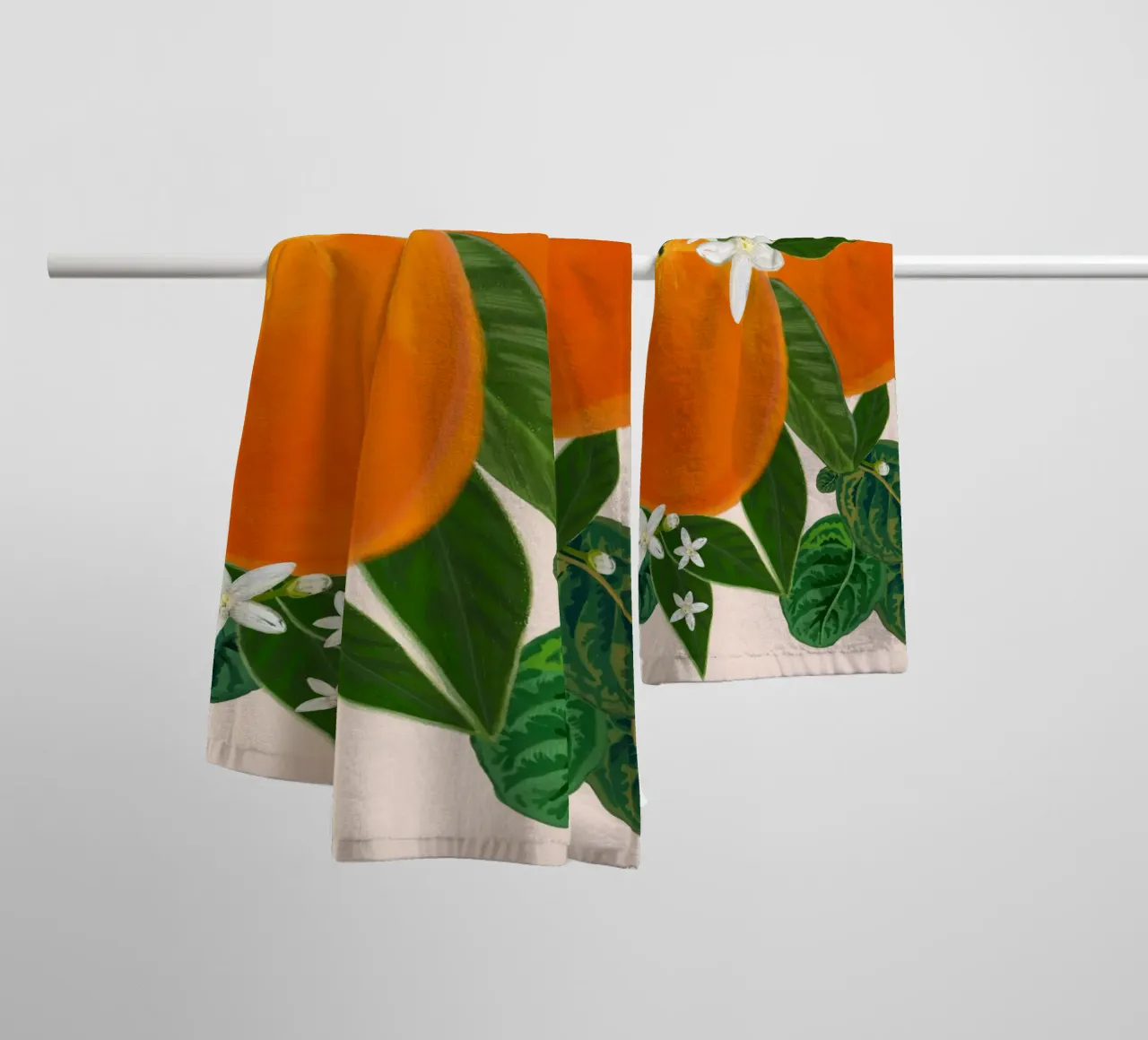 Arancio e fiori asciugamano da bagno da gulsengunel