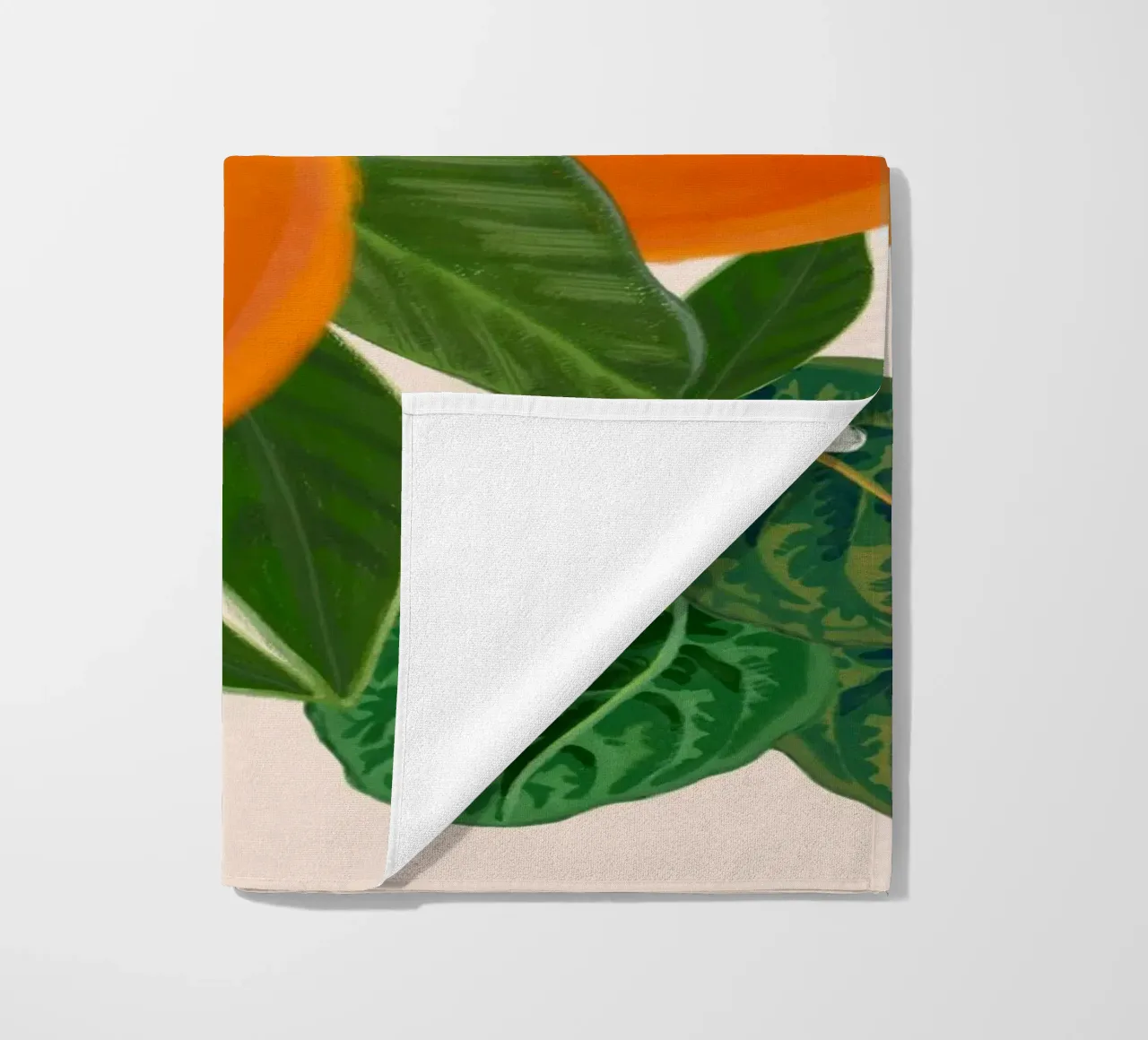 Orange And Flowers beach towel by gulsengunel