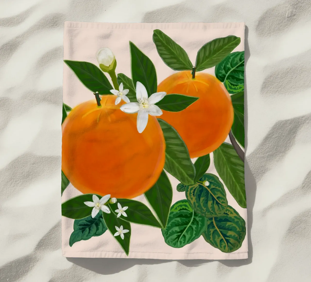 Arancio e fiori telo mare da gulsengunel