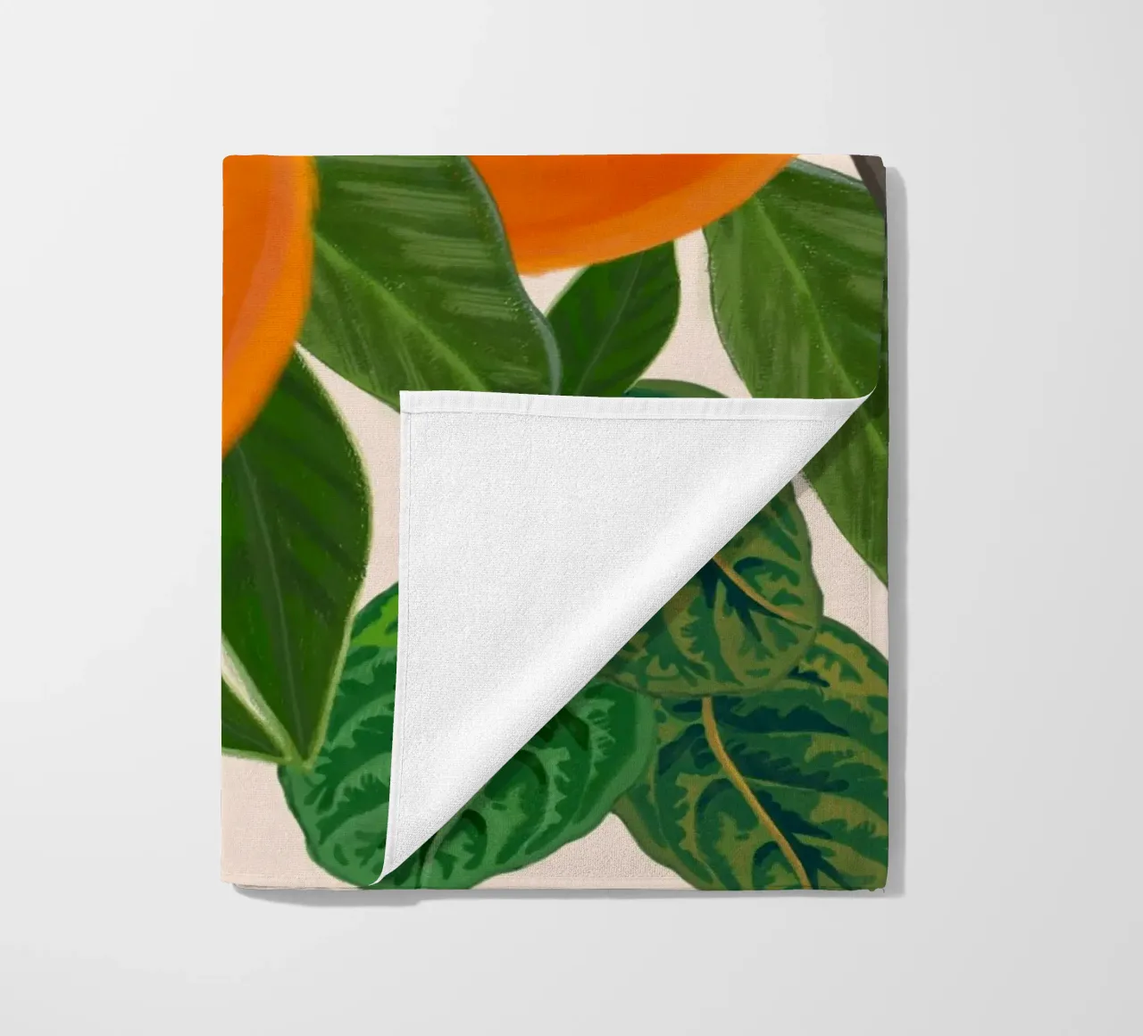 Orange And Flowers beach towel by gulsengunel