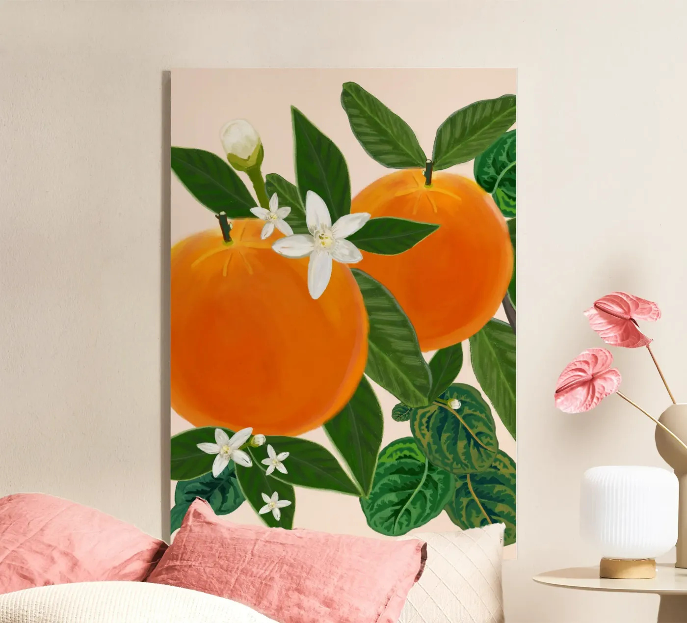 Orange And Flowers plexiglass da gulsengunel