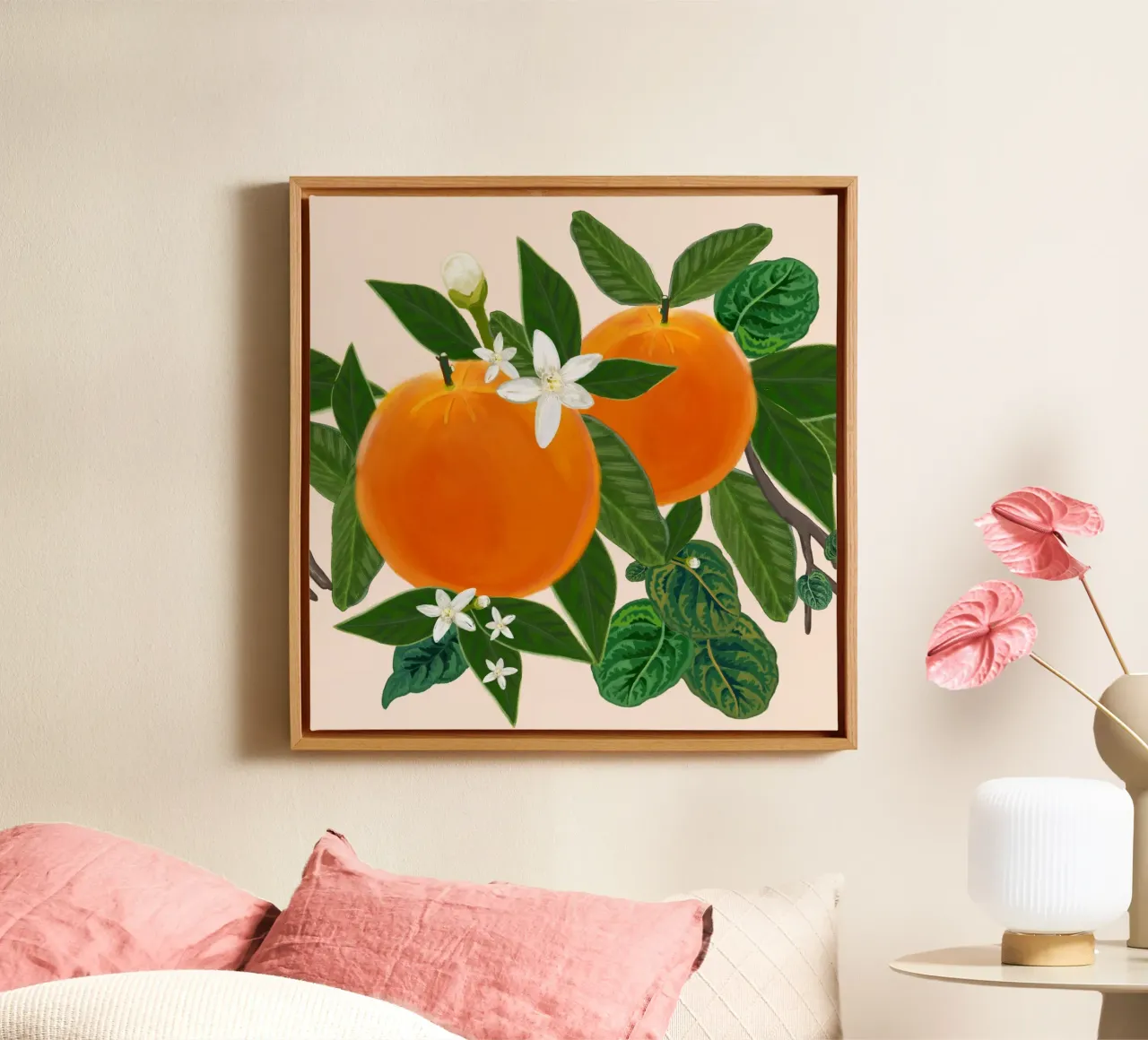 Arancio e fiori tela con Cornice a cassetta da gulsengunel