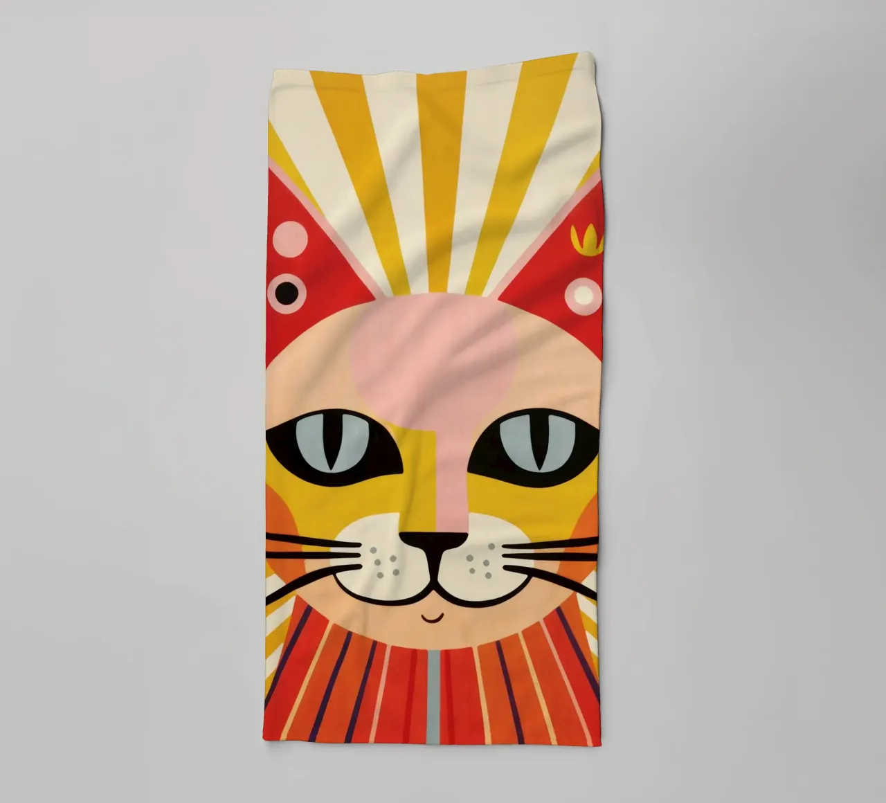 Sunset Kitty Mood towel by Andrea Haase Animal Love