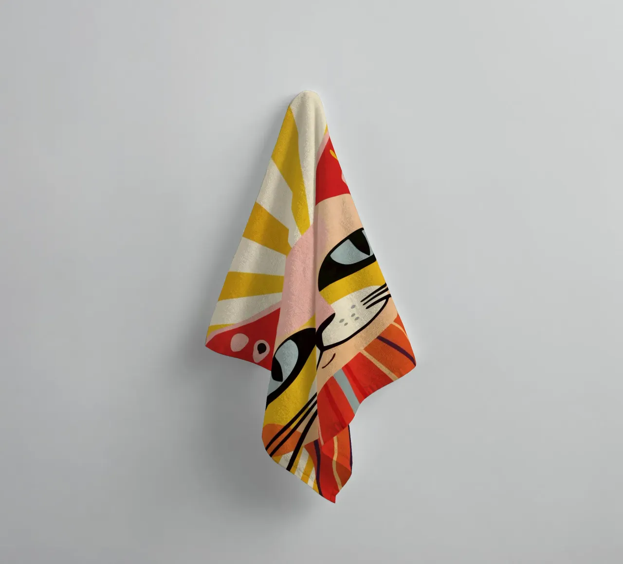 Sunset Kitty Mood towel by Andrea Haase Animal Love