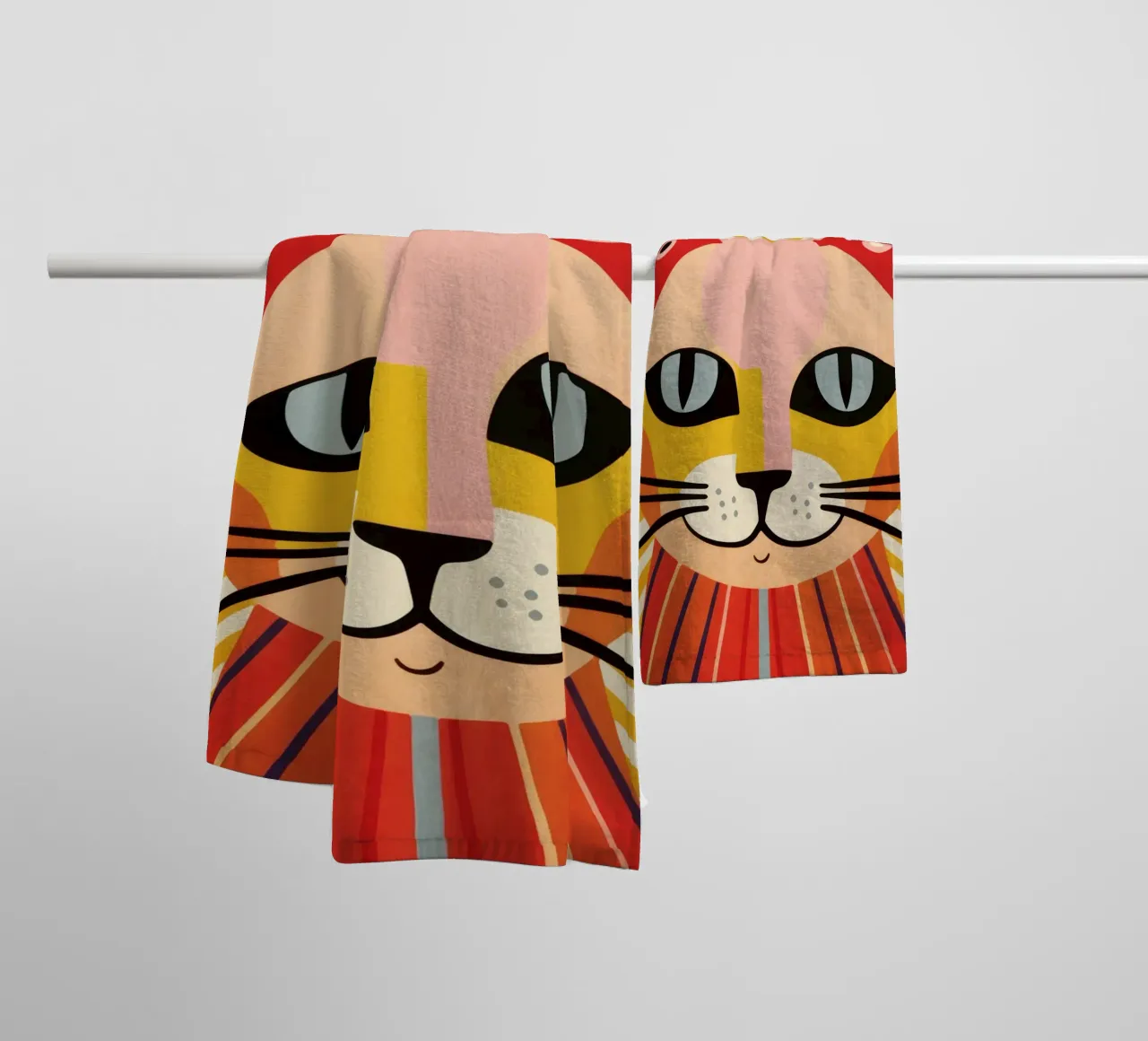 Sunset Kitty Mood towel by Andrea Haase Animal Love