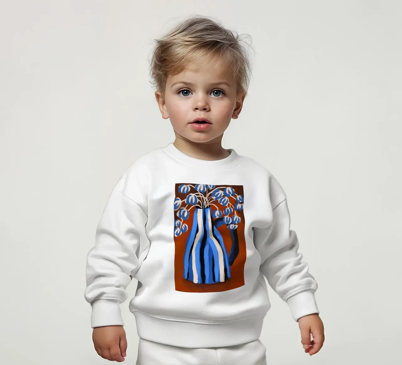 Blue Striped Vase felpa neonato da treechild