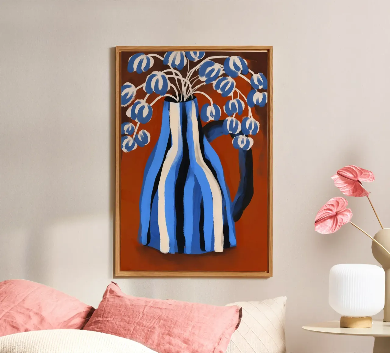 Blue Striped Vase alluminio dibond da treechild