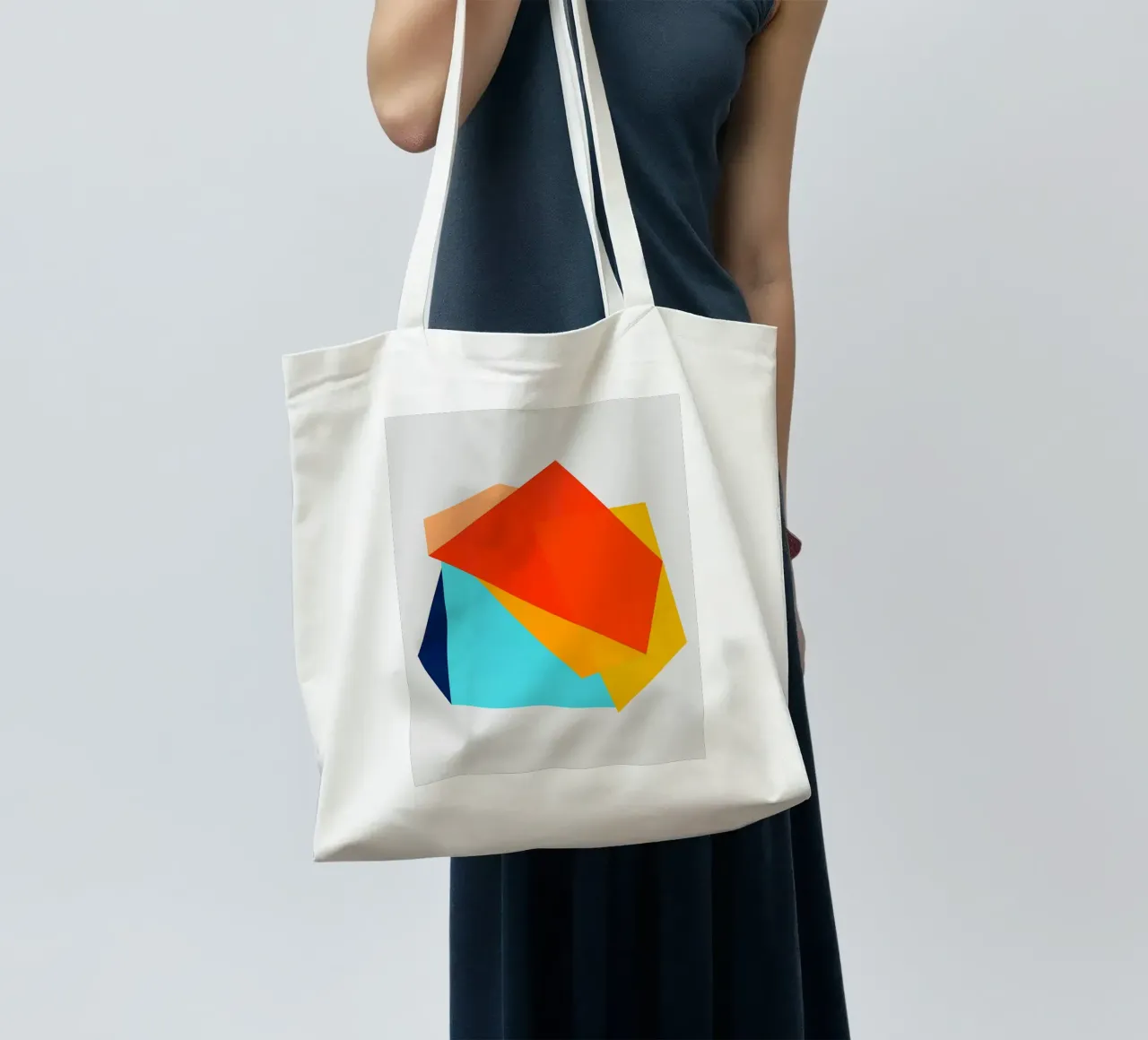 forme sovrapposte forme geometriche borsa in juta da Patrick M Gerber
