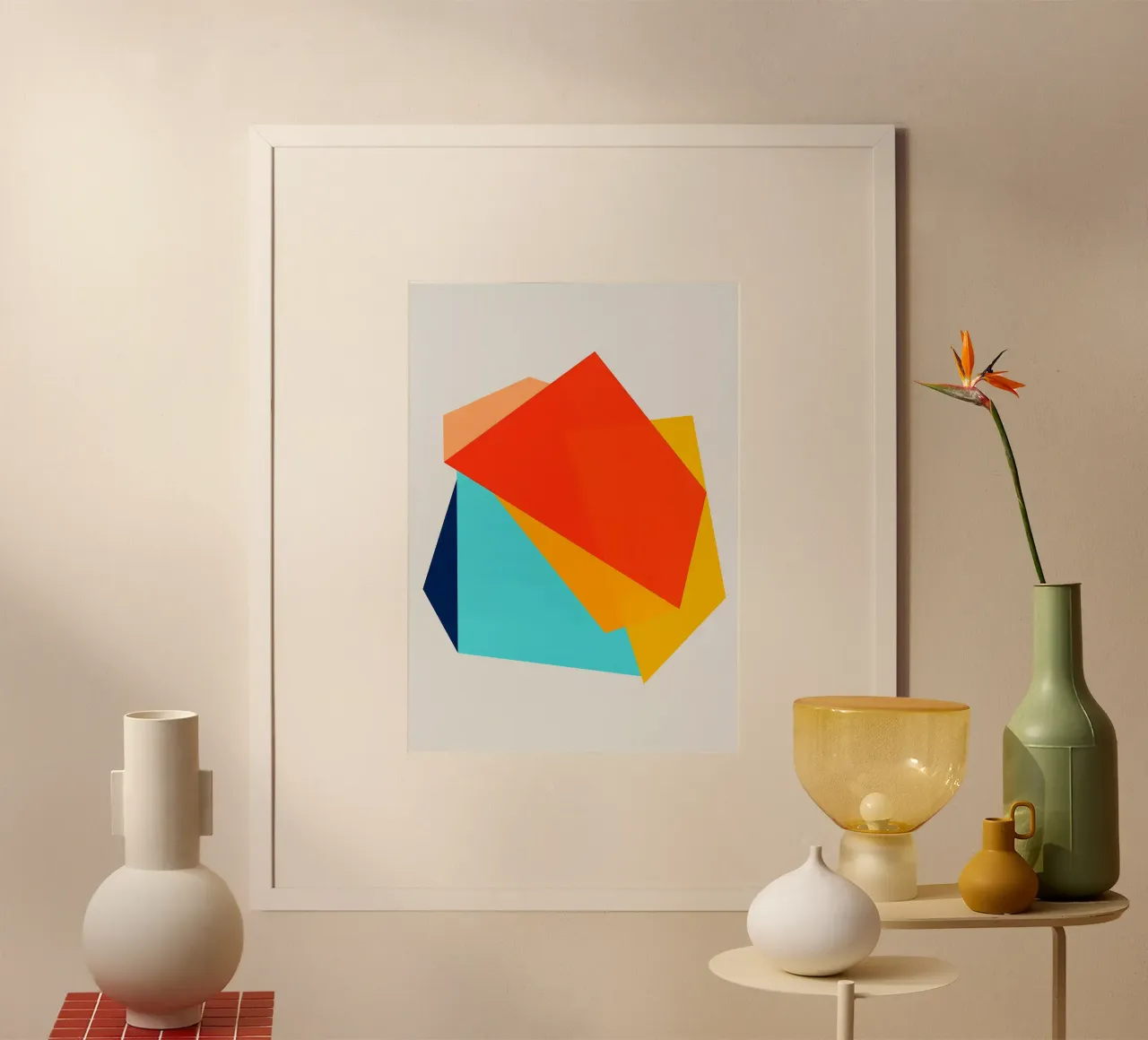 forme sovrapposte forme geometriche poster con telaio in alluminio da Patrick M Gerber