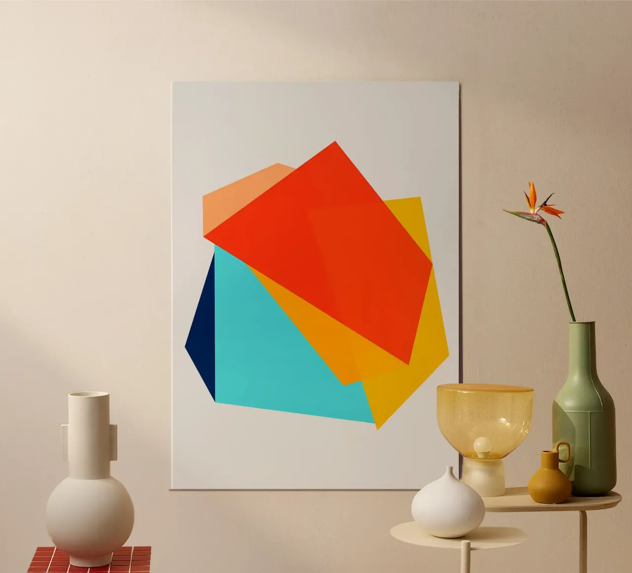 forme sovrapposte forme geometriche poster con telaio in alluminio da Patrick M Gerber