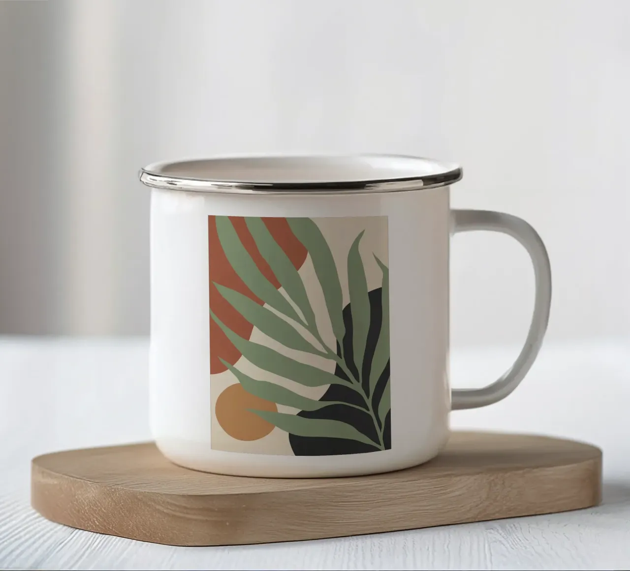 foglia fogliame pianta botanica tazza in smalto da Patrick M Gerber